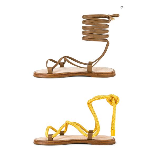 Rag & Bone Gladiator Sandal SIZE 6.5 Tan Festival Gold Ankle Wrap Laces $375 NEW - Picture 4 of 11
